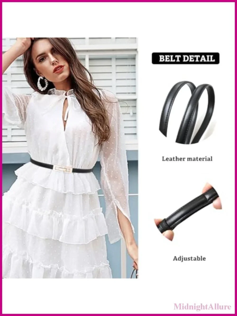 Skinny Faux Leather Belt Thin PU Leather Waist Belt for Dresses Jeans